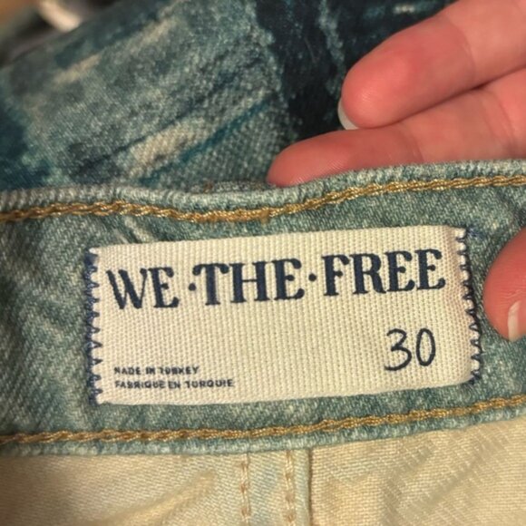 NWT Free People We The Free Illusions Patchwork Barrel Leg Jeans sz 30 - Picture 3 of 11